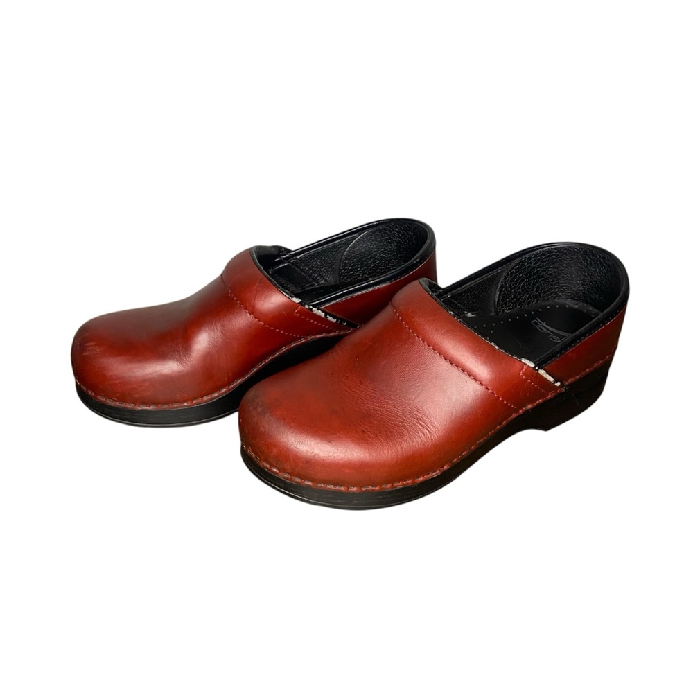 Dansko Professional Red Leather Clogs